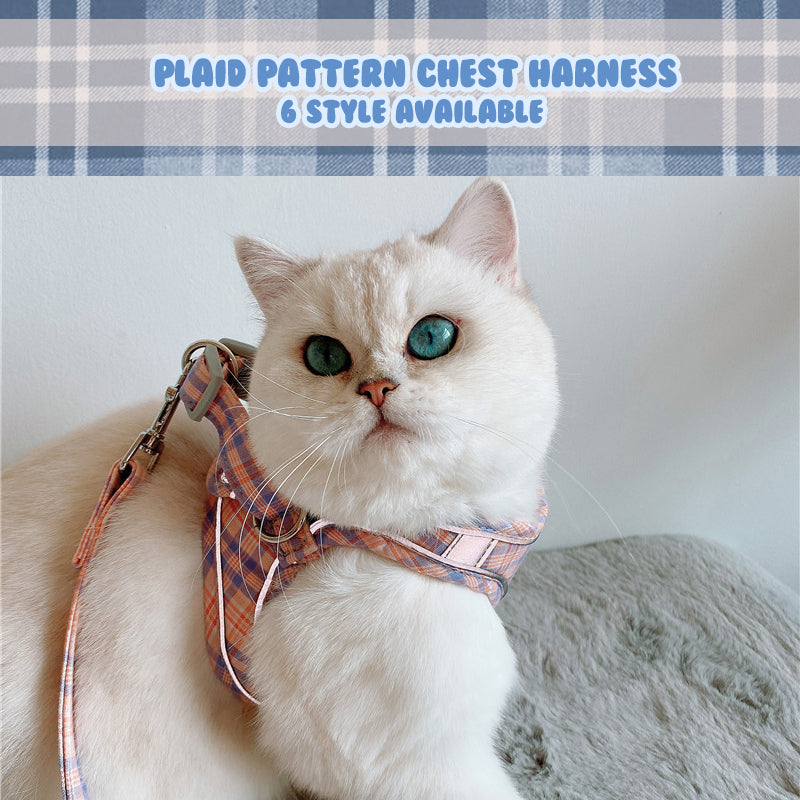 British Plaid Check Chest Harness