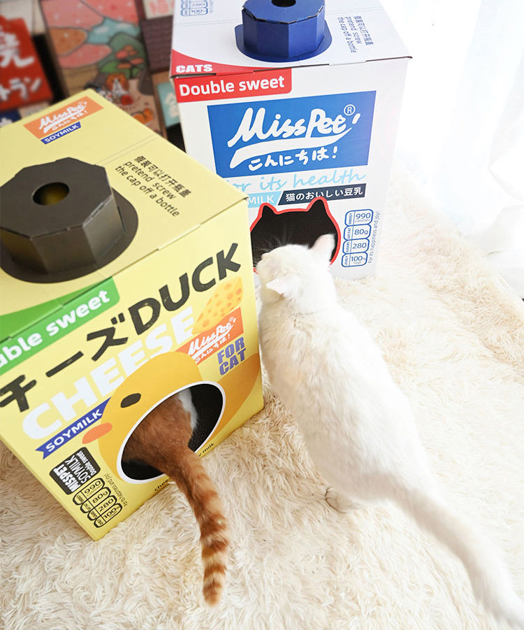 Soy Milk Carton Style Cat House & Scratcher