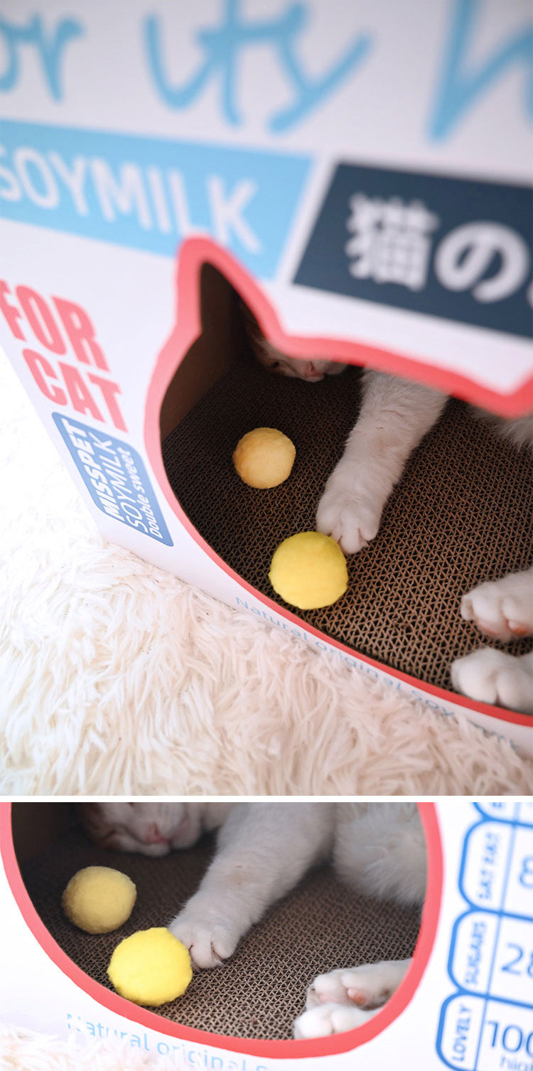 Soy Milk Carton Style Cat House & Scratcher