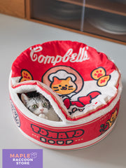 Campbell Can Shaped Cat Bed with Lid & Cushion
