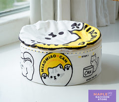 Can shaped Cat Bed with Lid & Cushion