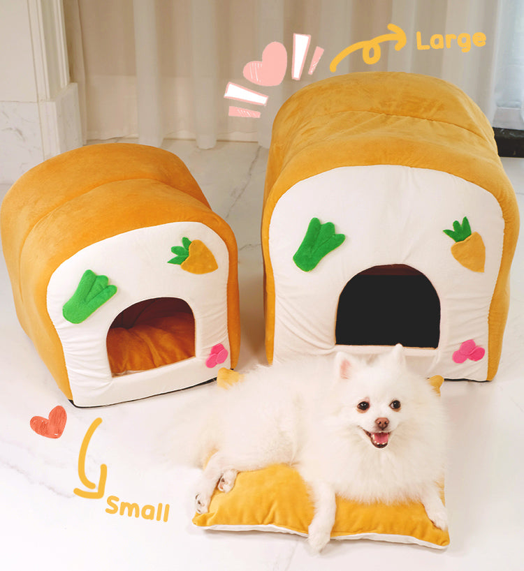 Cute Bread Plush House / Nest + Cushion