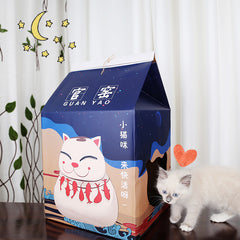 Japanese Sake Style Cardboard Cat House & Scratcher