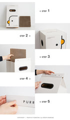 White PURROOM Milk Box with Scratcher