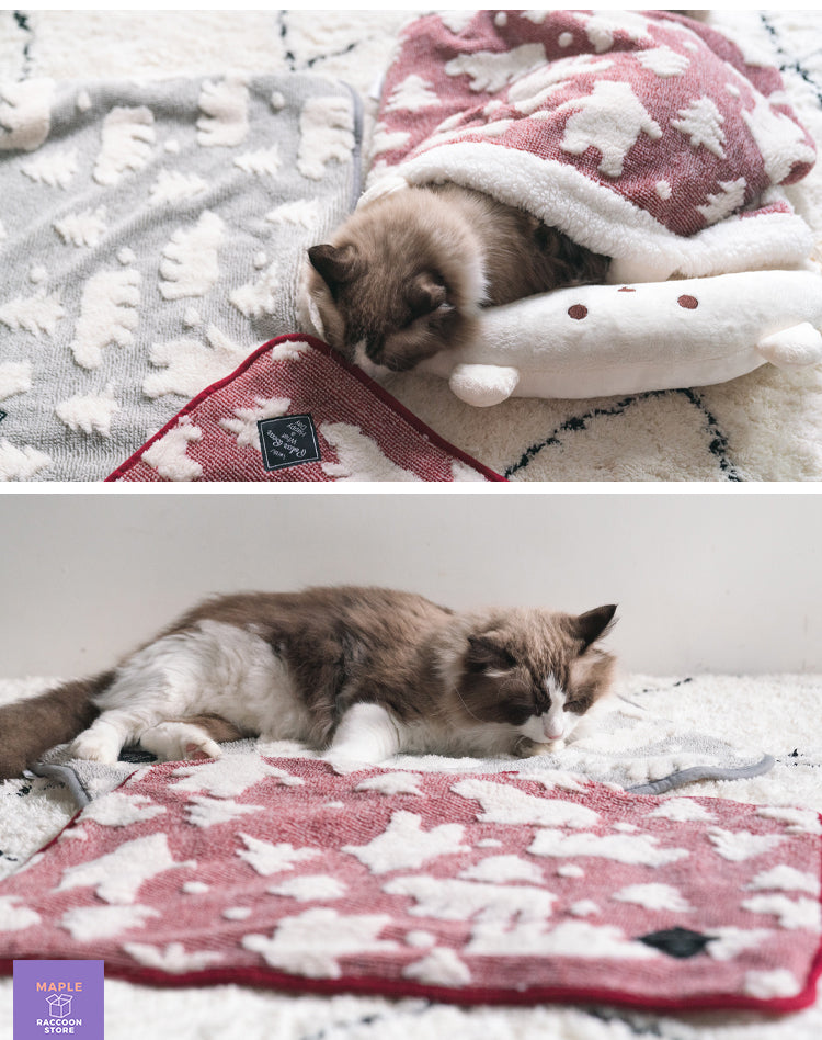 Cute Polar Bear Cat Sleeping Bag / Futon & Blanket