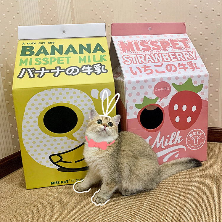Milk Carton Style Cat House & Scratcher