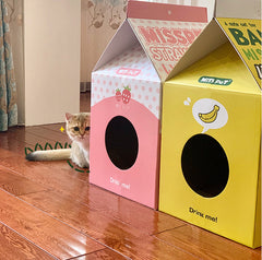 Milk Carton Style Cat House & Scratcher