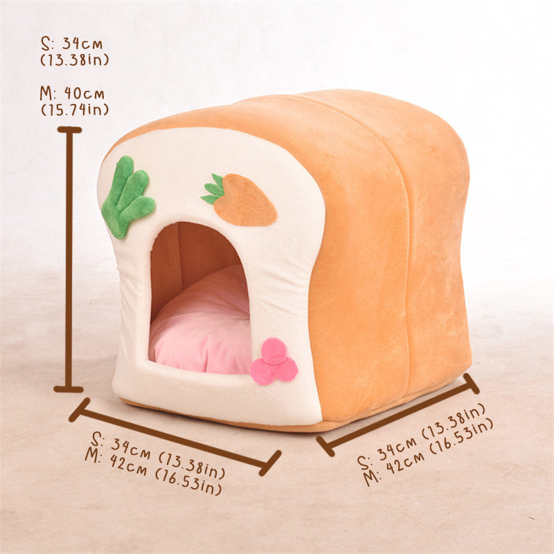 Cute Bread Plush House / Nest + Cushion
