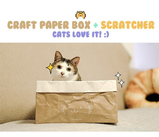 Retro Craft-paper Box & Scratcher and Toys Set