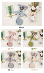 Cute Teddy Bear Cat Vest Harness and Leash Set