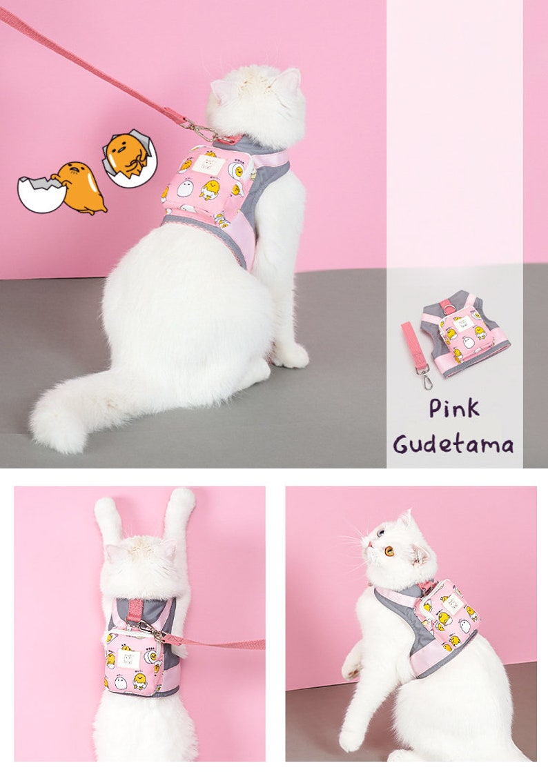 Cute Cat Harness Pet Leash with a Tiny Backpack