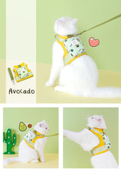 Cute Cat Harness Pet Leash with a Tiny Backpack