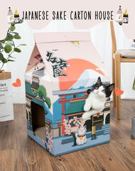 Japanese Sake Style Cardboard Cat House & Scratcher